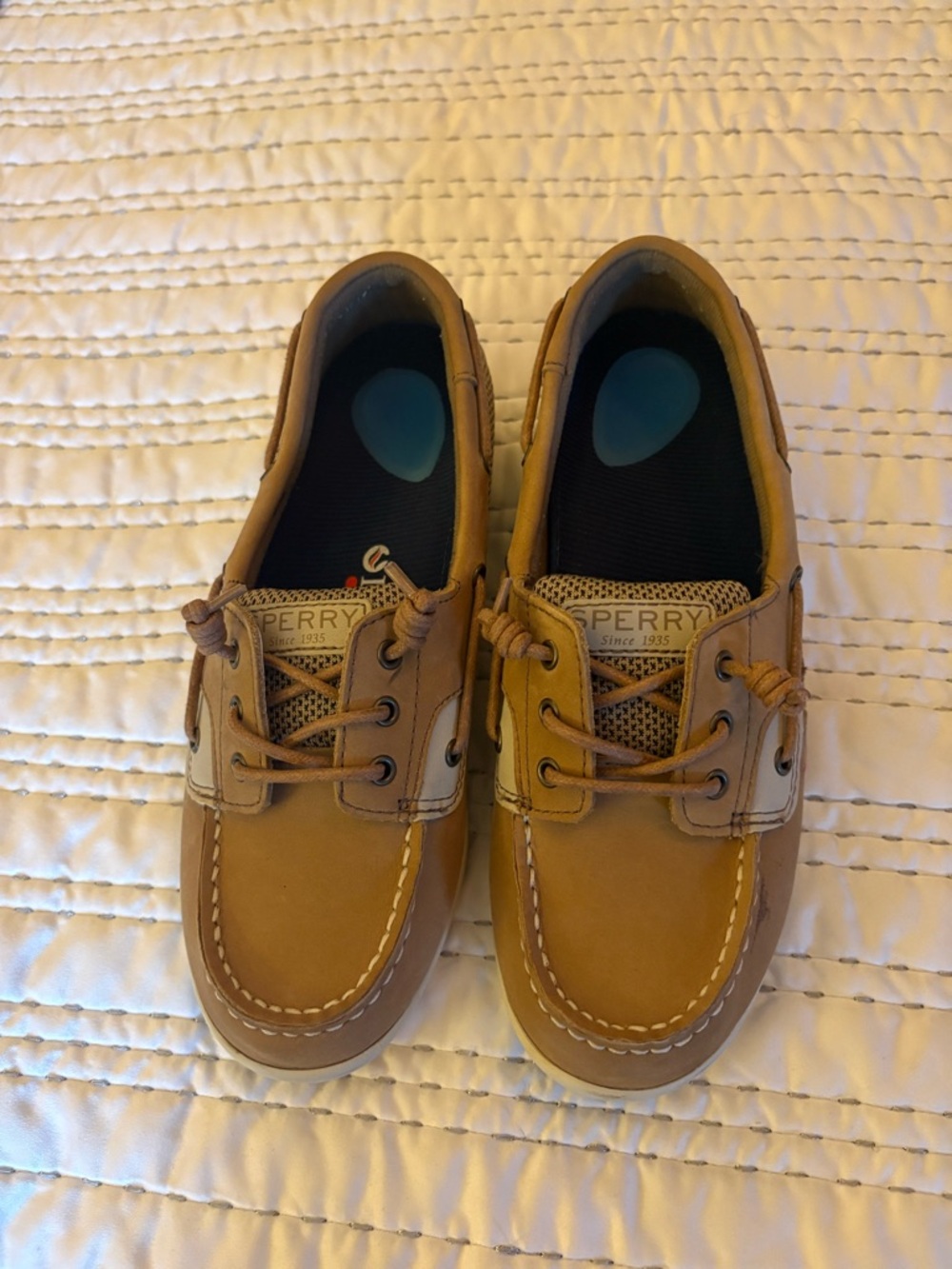 Sperry Unisex Chestnut Leather/Tan Boat Shoes - Picture 3 of 4